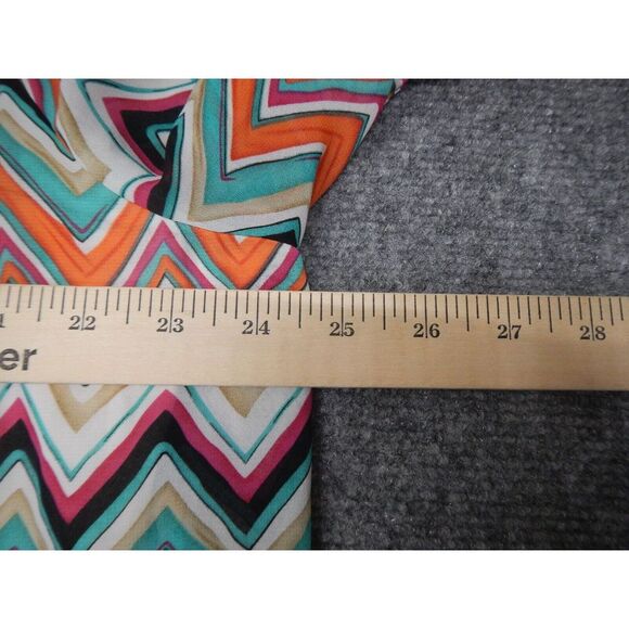 Roz &‎ Ali Blouse Women's Plus Size 3X Geometric Retro Zig Zag Puff Sleeve - Picture 7 of 8